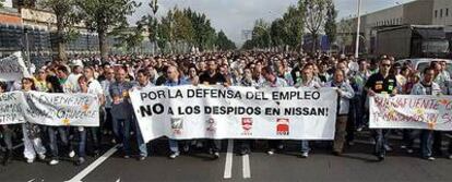 Manifestación de los trabajadores de Nissan en la Zona Franca de Barcelona, la semana pasada.