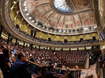 Imagen del pleno de investidura de Pedro Sánchez en julio. 