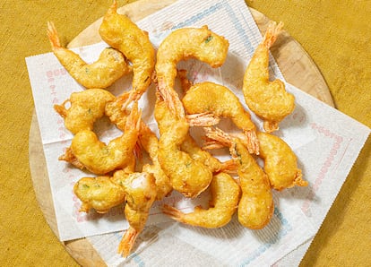 Ni tempura ni tempuro: gambas a la gabardina.