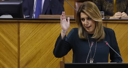 Susana Díaz, este jueves en el Parlamento.