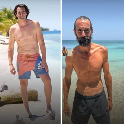 Álex Adrover, antes y después de su paso por 'Supervivientes 2025'.