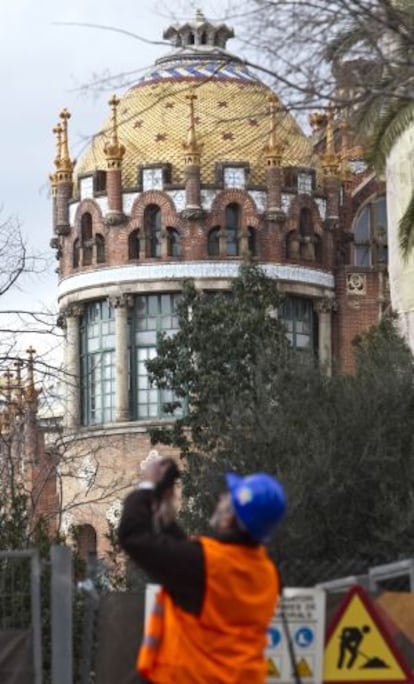 Edificios del recinto histórico modernista del hospital de Sant Pau.