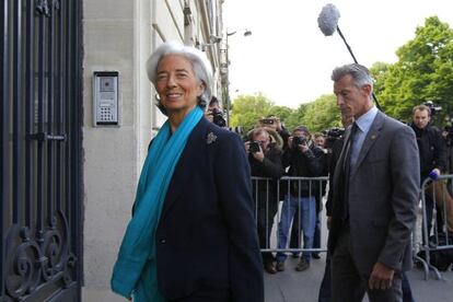 Lagarde, a su llegada a la Corte de Justicia, en París.