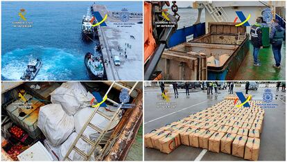 Imágenes de la operación en la que se han intervenido 7.000 kilos de hachís en alta mar.