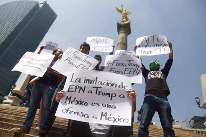 Manifestación contra la visita de Donald Trump a la Ciudad de México.