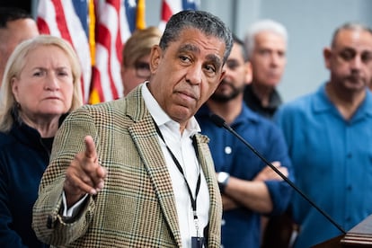 Congressman Adriano Espaillat on Thursday at the Democratic retreat in Leesburg, Virginia.