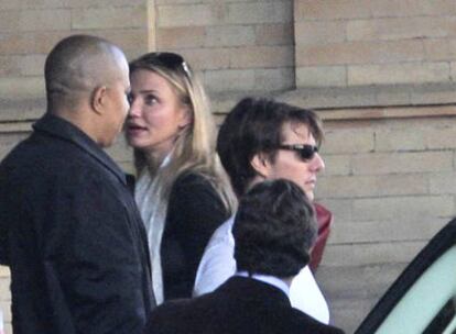 Cameron Diaz y Tom Cruise, ayer en Sevilla.