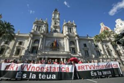 Concentración contra el cierre de Radiotelevisión Valenciana (RTVV). EFE/Archivo