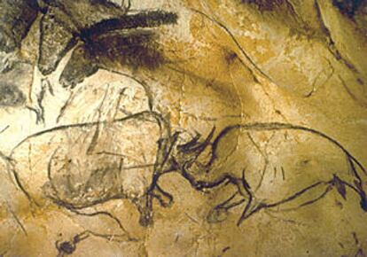 Pinturas prehistóricas en la cueva de Chauvet.