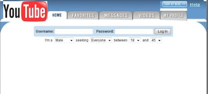 La página de inicio de YouTube en 2005, el año de su creación, parecía más la de una red social que la de una web de vídeos: el usuario podía elegir datos del perfil de las personas a las que quería seguir, como el sexo o la edad. El logo se ha mantenido con un diseño parecido al actual, aunque en esta primera versión ni siquiera se mimetizaba con el resto de la página (ahí están las esquinas cuadradas del archivo de imagen para atestiguarlo). Los vídeos eran una pestaña más del contenido de la web, entre las que se encontraban los favoritos, mensajes o el perfil de usuario. Hoy la pantalla de inicio es una parrilla de vídeos adaptada a los gustos del usuario. Se ha convertido en una de las páginas más visitadas de Internet, con alrededor de mil millones de visitas de usuarios únicos al mes.