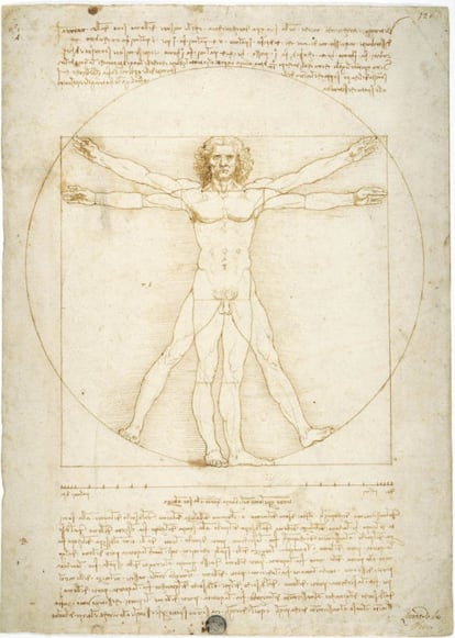 'Las proporciones del cuerpo humano según Vitruvio' ('El hombre vitruviano').