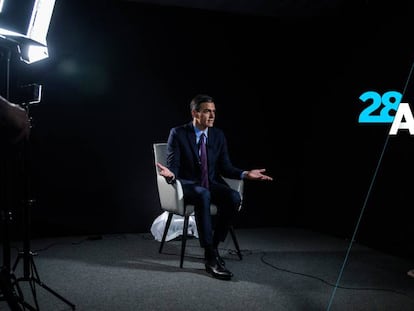 Pedro Sánchez, durante la entrevista para EL PAÍS.