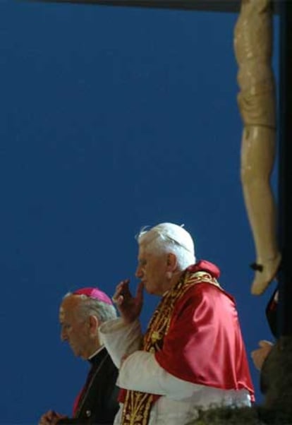 Imagen de Benedicto XVI durante la clausura del V Encuentro Mundial de las Familias en Valencia