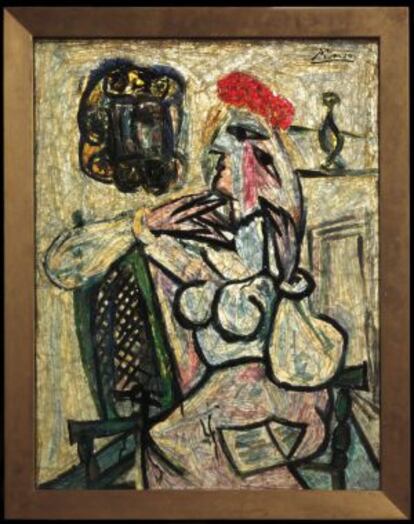 'Mujer sentada con sombrero rojo', de Pablo Picasso.