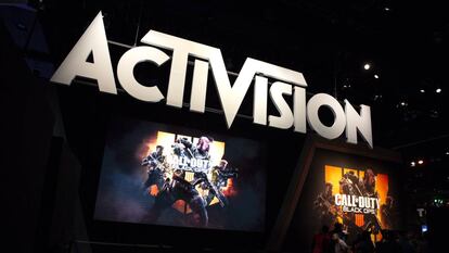 Un cartel del gigante de videojuegos Activision Blizzard.