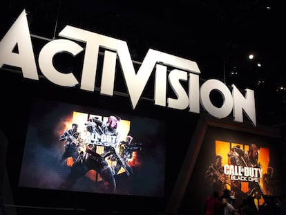 Un cartel del gigante de videojuegos Activision Blizzard.