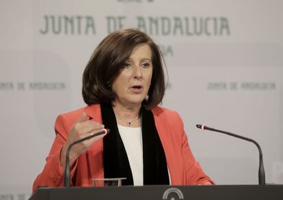 La consejera de Igualdad, María José Sánchez Rubio, este martes en el Palacio de San Telmo.