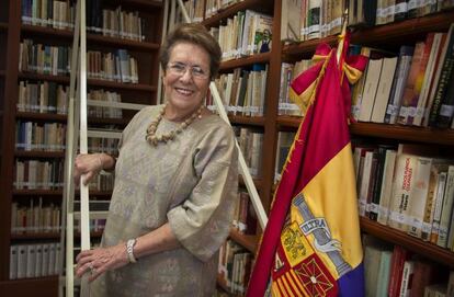 Carmen Tagüeña, presidenta del Ateneo Español, en la biblioteca de la entidad, en una imagen de 2014.