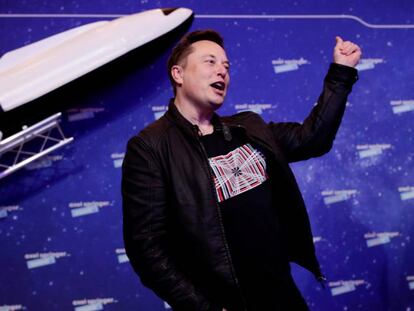Elon Musk, CEO de Tesla, este martes en Berlín, donde recogió el premio Axel Springer.