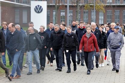 Trabajadores de una de las plantas de Volkswagen en Alemania.