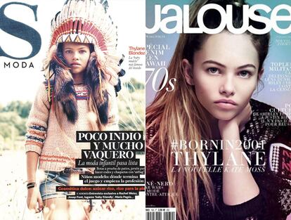 Blondeau como portada del especial niños de ‘S Moda’ en 2012 y de ‘Jalouse’ en 2014.