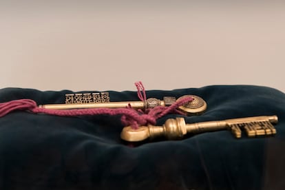 Hebrew keys exhibited in the Sephardic Museum of Toledo.