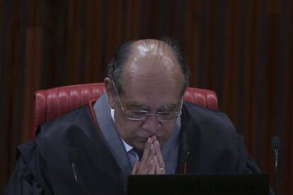 O presidente do TSE, ministro Gilmar Mendes, nesta quarta. 