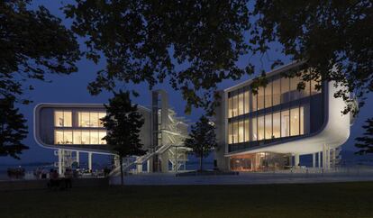 The new Botín Center by night.