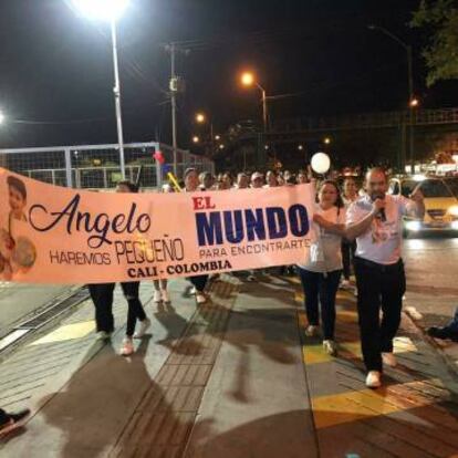 Una protesta en Colombia para recuperar al hijo de Karol Marmolejo.