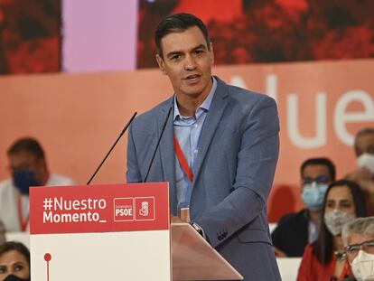 El presidente del Gobierno, Pedro Sánchez, el domingo en Mérida.