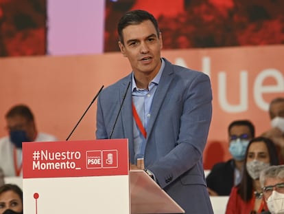 El presidente del Gobierno, Pedro Sánchez, el domingo en Mérida.