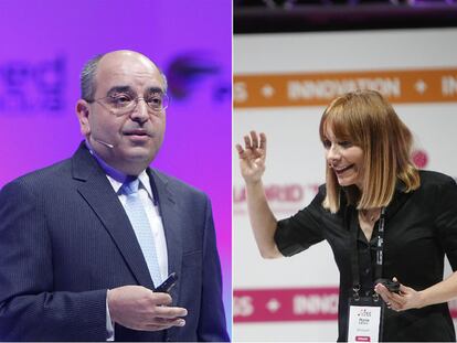 Kamal Bherwani (Grupo PRISA) y María Garaña (Microsoft), durante sus intervenciones en Red Innova.
