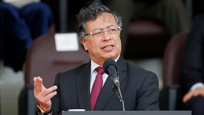Gustavo Petro en un evento en Bogotá, el pasado marzo.