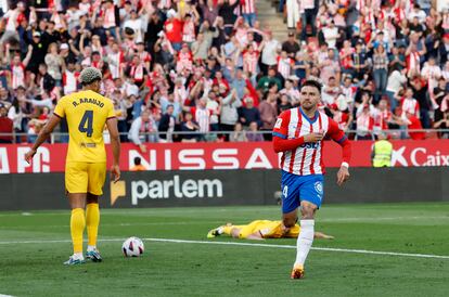 Portu celebra uno de sus dos goles frente al FC Barcelona.