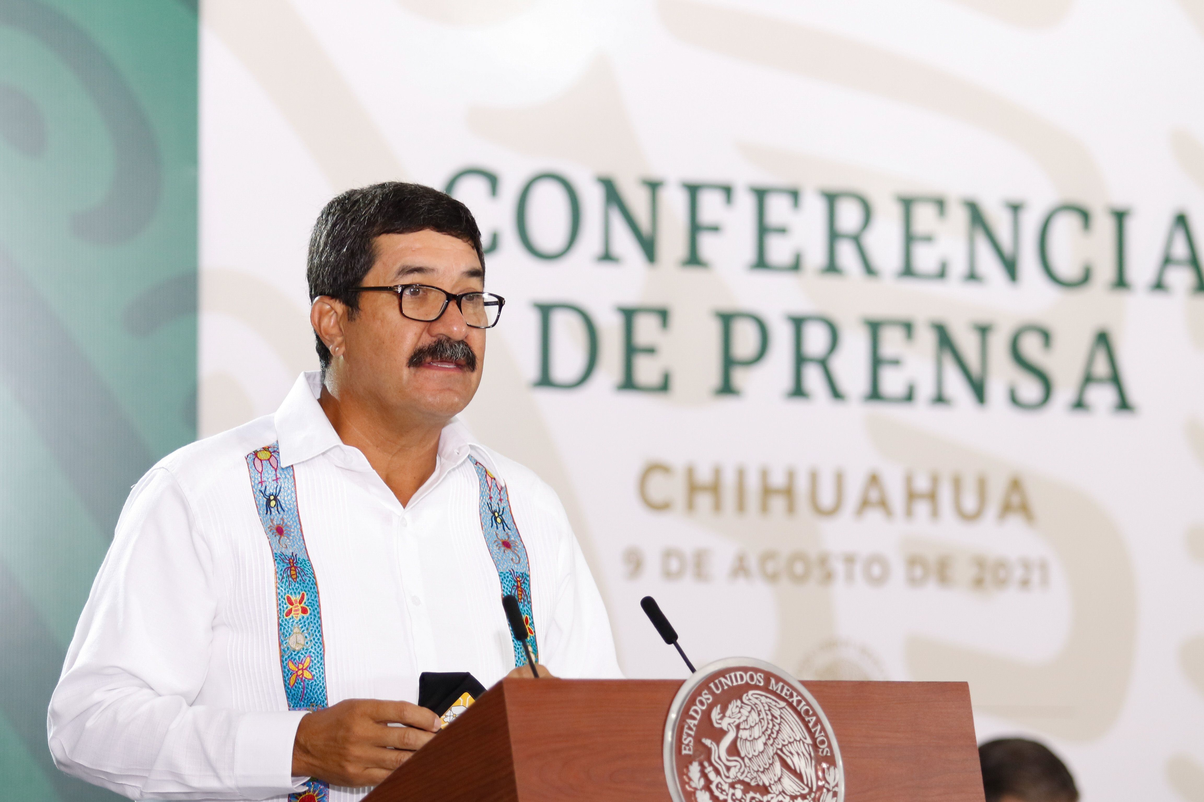 El entonces gobernador de Chihuahua Javier Corral durante una conferencia en Ciudad Juárez, en agosto de 2021.