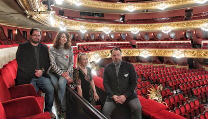 Celso Albelo, Eve-Maud Hubeaux, Diana Damrau y Carlos Álvarez, voces de 'Hamlet', en el Liceo.