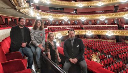 Celso Albelo, Eve-Maud Hubeaux, Diana Damrau y Carlos Álvarez, voces de 'Hamlet', en el Liceo. 