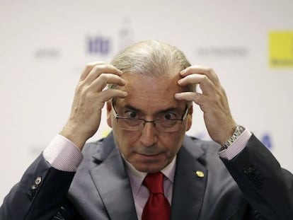 Cunha durante un seminario en Brasilia este martes.