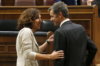 Socialist Deputy Irene Lozano and Ciudadanos Deputy Toni Cantó.