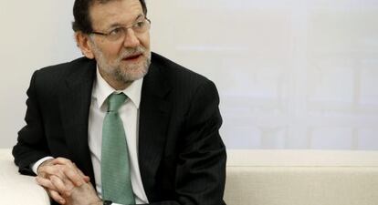 El presidente del Gobierno, Mariano Rajoy, en el Palacio de La Moncloa.