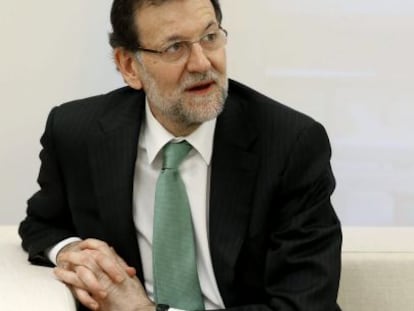 El presidente del Gobierno, Mariano Rajoy, en el Palacio de La Moncloa.