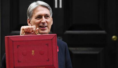 O ministro da Economia britânico, Philip Hammond, em 29 de outubro de 2018, em Londres.