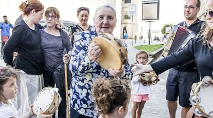 Josefa de Bastavales, durante el homenaje que recibió en Santiago