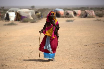 Una desplaza interna en el campo de Uusgure (Somalia).