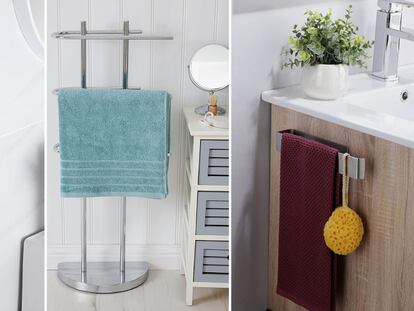 12 soluciones para colgar toallas en el baño sin taladrar ni hacer agujeros