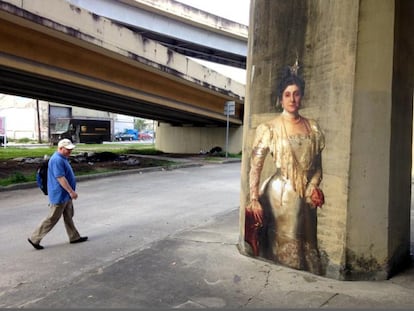 Cualquier lugar vale para transformarlo en una improvisada galería de arte. Como este pilar de hormigón de un puente en Nueva Orleans.