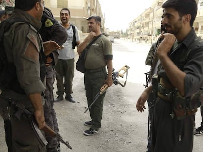 Milicias kurdas en el norte de Siria este martes 23 de agosto.