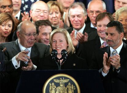 Kirsten Gillibrand durante una rueda de prensa en Albany