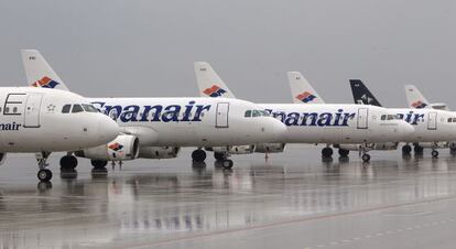 Aviones de Spanair en el aeropuerto de El Prat.