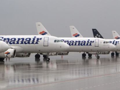 Aviones de Spanair en el aeropuerto de El Prat.